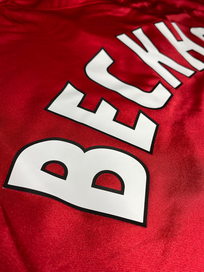 Manchester United's home jersey for the 1999 Champions League final. David Beckham