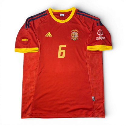 Spain's home jersey for the 2002 World Cup. Fernando Hierro