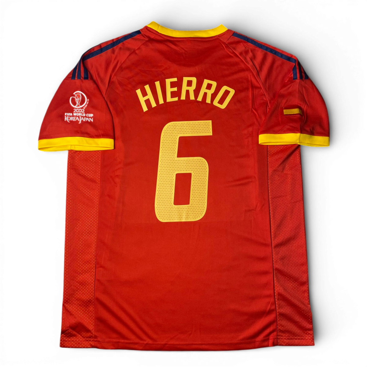 Spain's home jersey for the 2002 World Cup. Fernando Hierro