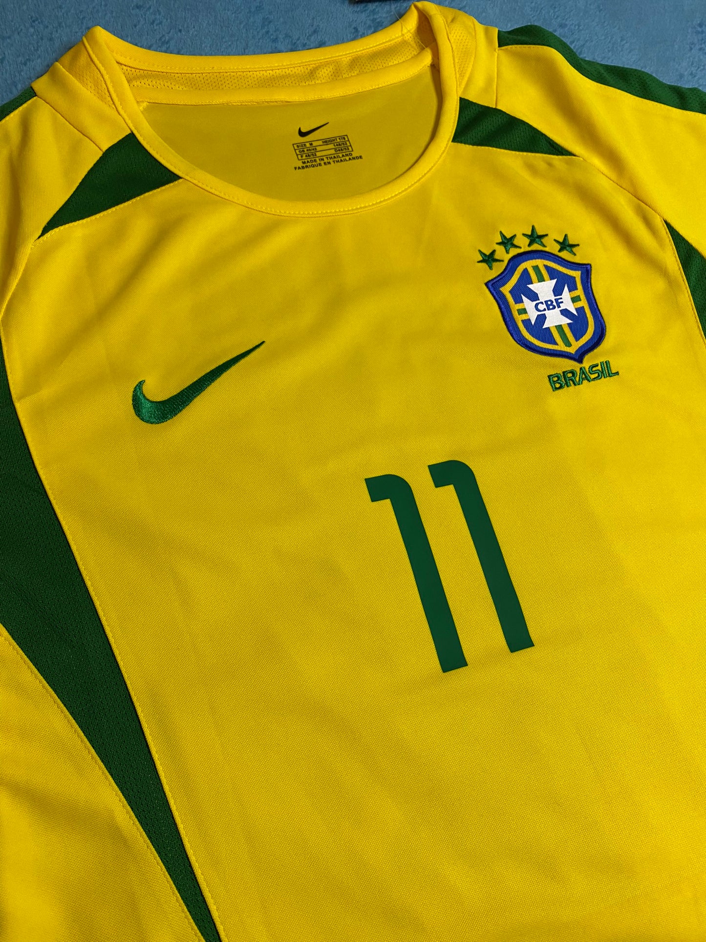 Brazil's home jersey for the 2002 World Cup. Ronaldinho Gaucho
