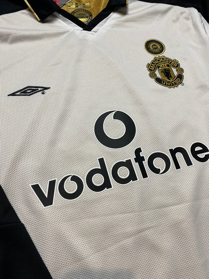 Manchester United reversible jersey commemorating the club's 100th anniversary. Season 01/02. Ruud Van Nistelrooy