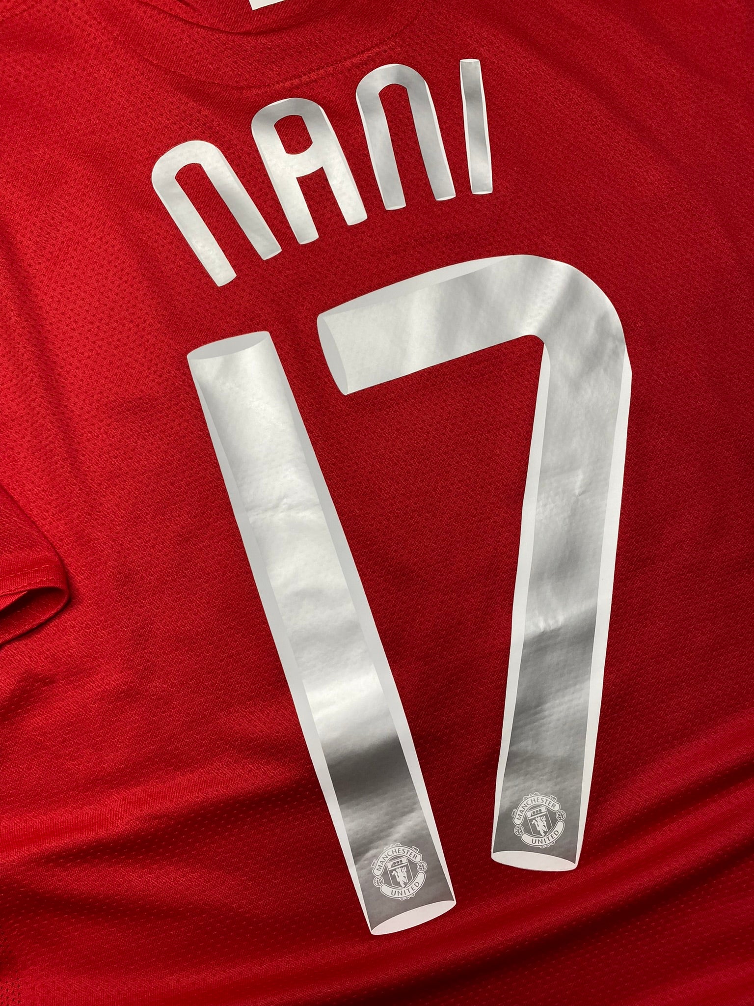 Manchester United's home jersey for the 2008 Champions League Final. Luís Nani