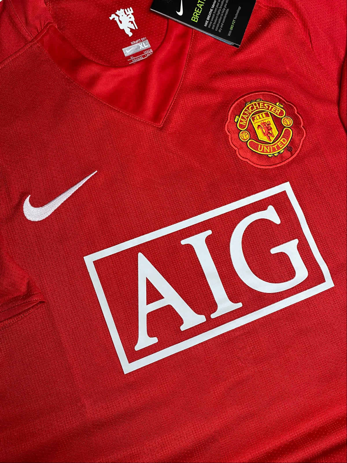 Manchester United's home jersey. Season 07/08. Luís Nani