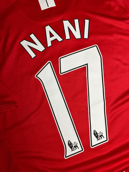 Manchester United's home jersey. Season 07/08. Luís Nani