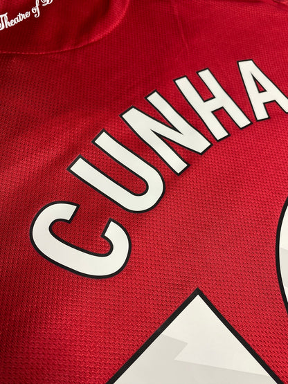 Manchester United longsleeve home jersey. Season 25/26. Matheus Cunha