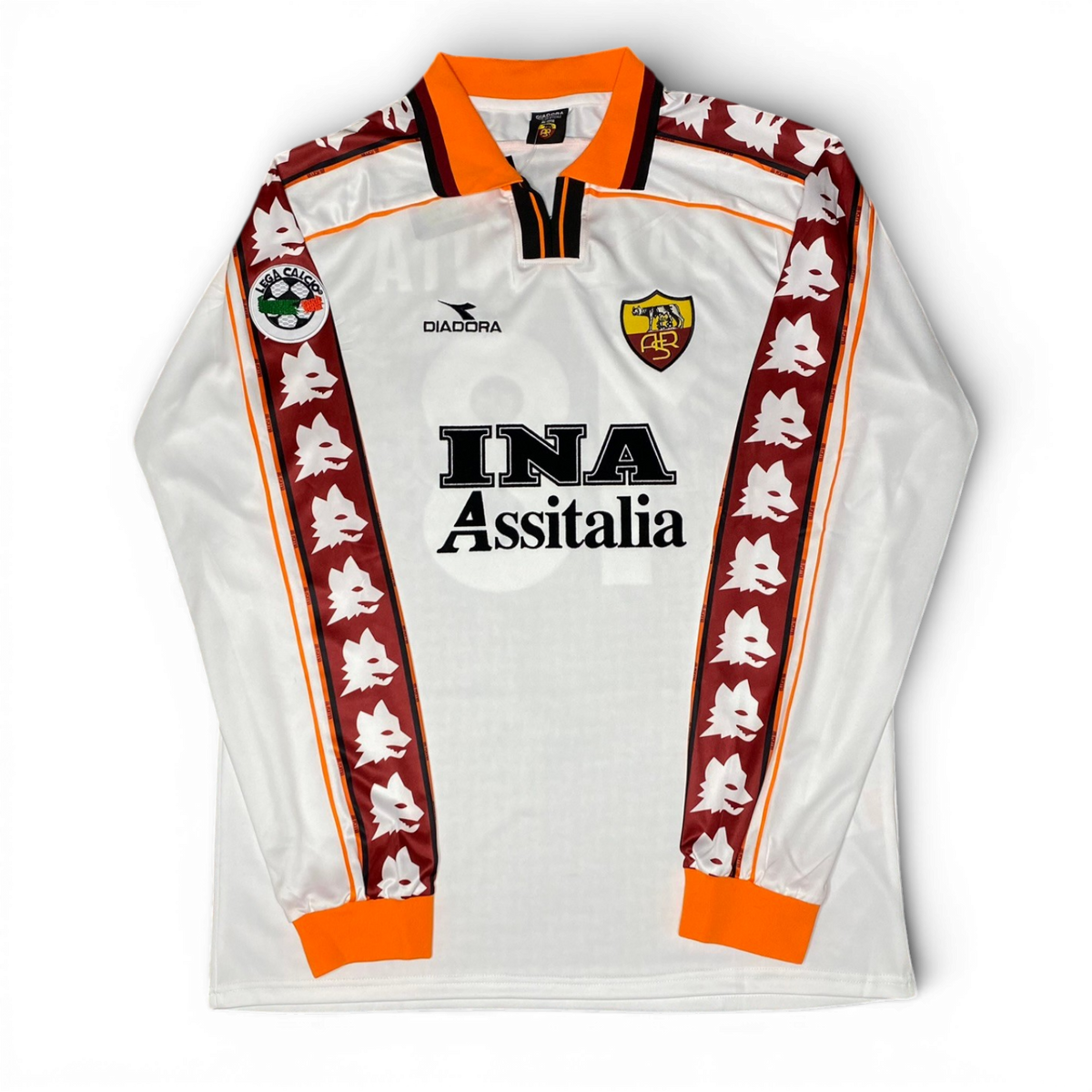 AS Roma's longsleeve home jersey. Season 98/99. Gabriel Batistuta