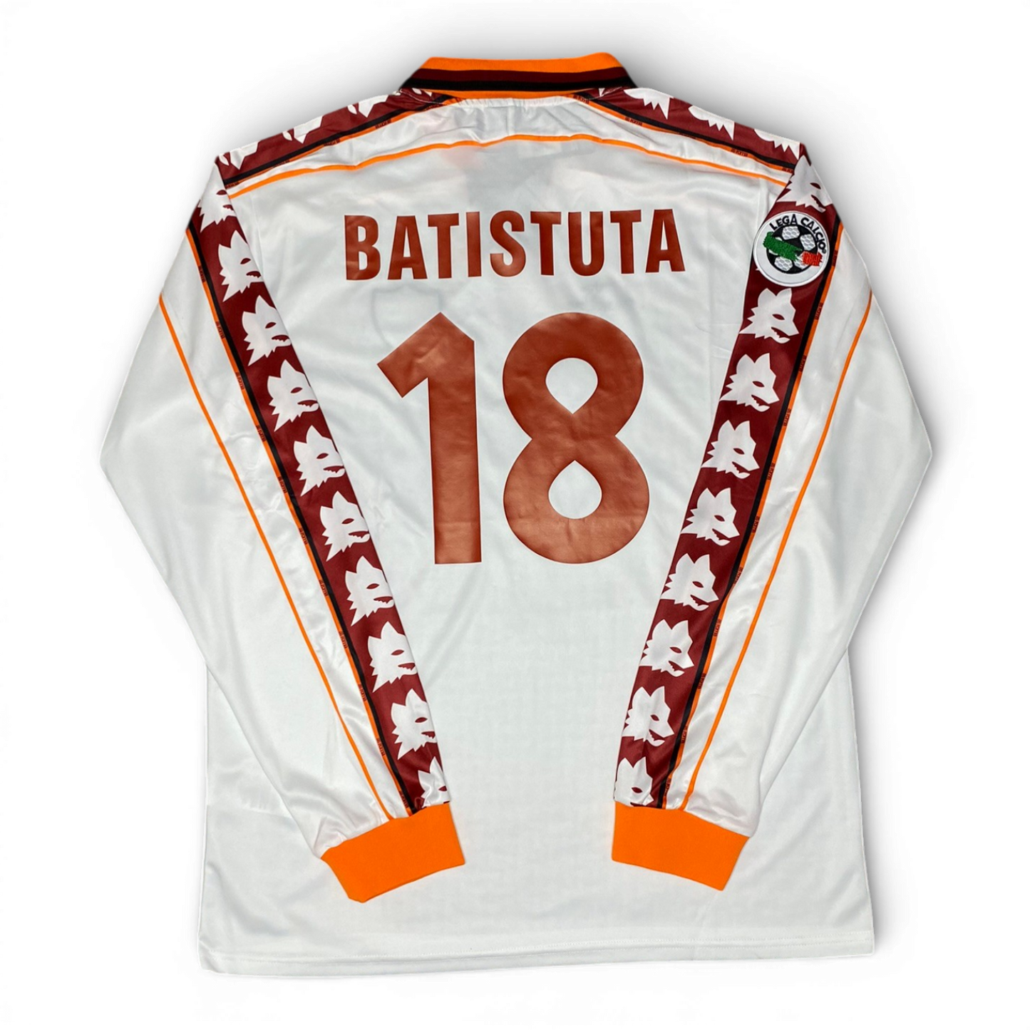 AS Roma's longsleeve home jersey. Season 98/99. Gabriel Batistuta