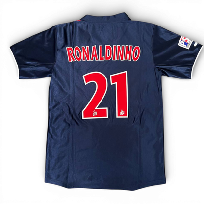 Paris Sain-Germain (PSG) home jersey. Season 01/02. Ronaldinho Gaucho