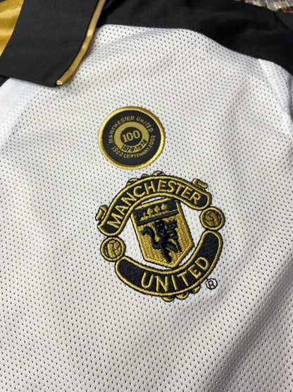 Manchester United reversible jersey commemorating the club's 100th anniversary. Season 01/02. David Beckham