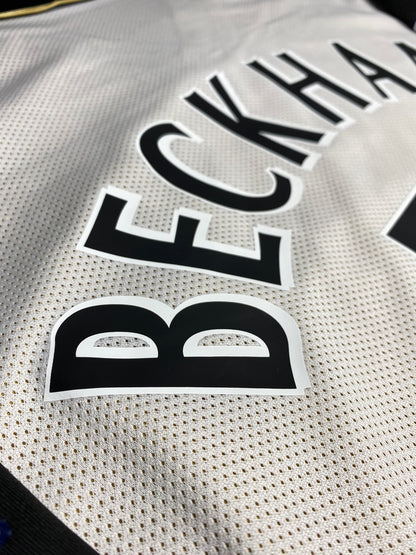 Manchester United reversible jersey commemorating the club's 100th anniversary. Season 01/02. David Beckham
