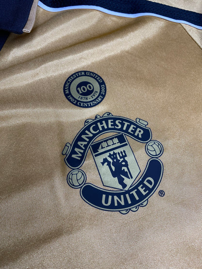 Manchester United reversible jersey commemorating the club's 100th anniversary. Season 01/02. David Beckham