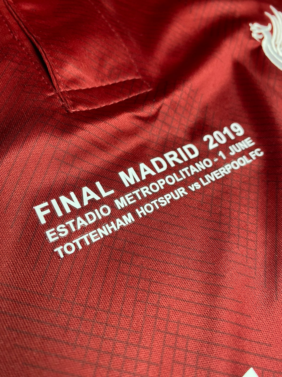 Liverpool's home jersey for the 2019 Champions League final. Roberto Firmino.