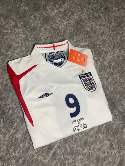 England's longsleeve home jersey for the 2006 World Cup. Wayne Rooney
