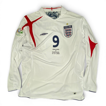 England's longsleeve home jersey for the 2006 World Cup. Wayne Rooney
