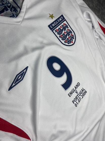 England's longsleeve home jersey for the 2006 World Cup. Wayne Rooney