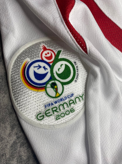England's longsleeve home jersey for the 2006 World Cup. Wayne Rooney