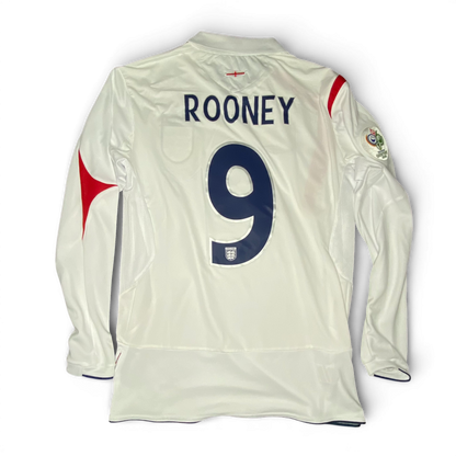 England's longsleeve home jersey for the 2006 World Cup. Wayne Rooney