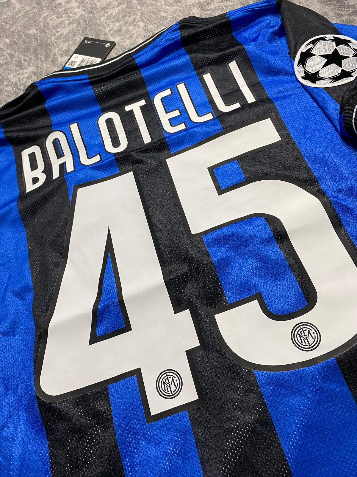 Inter's 2010 Champions League Final Home Jersey. Mario Balotelli.
