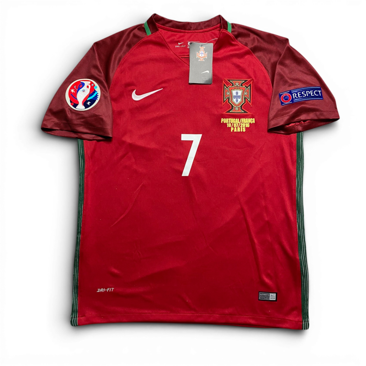 Portugal's home jersey for the 2016 UEFA EURO final. Cristiano Ronaldo.