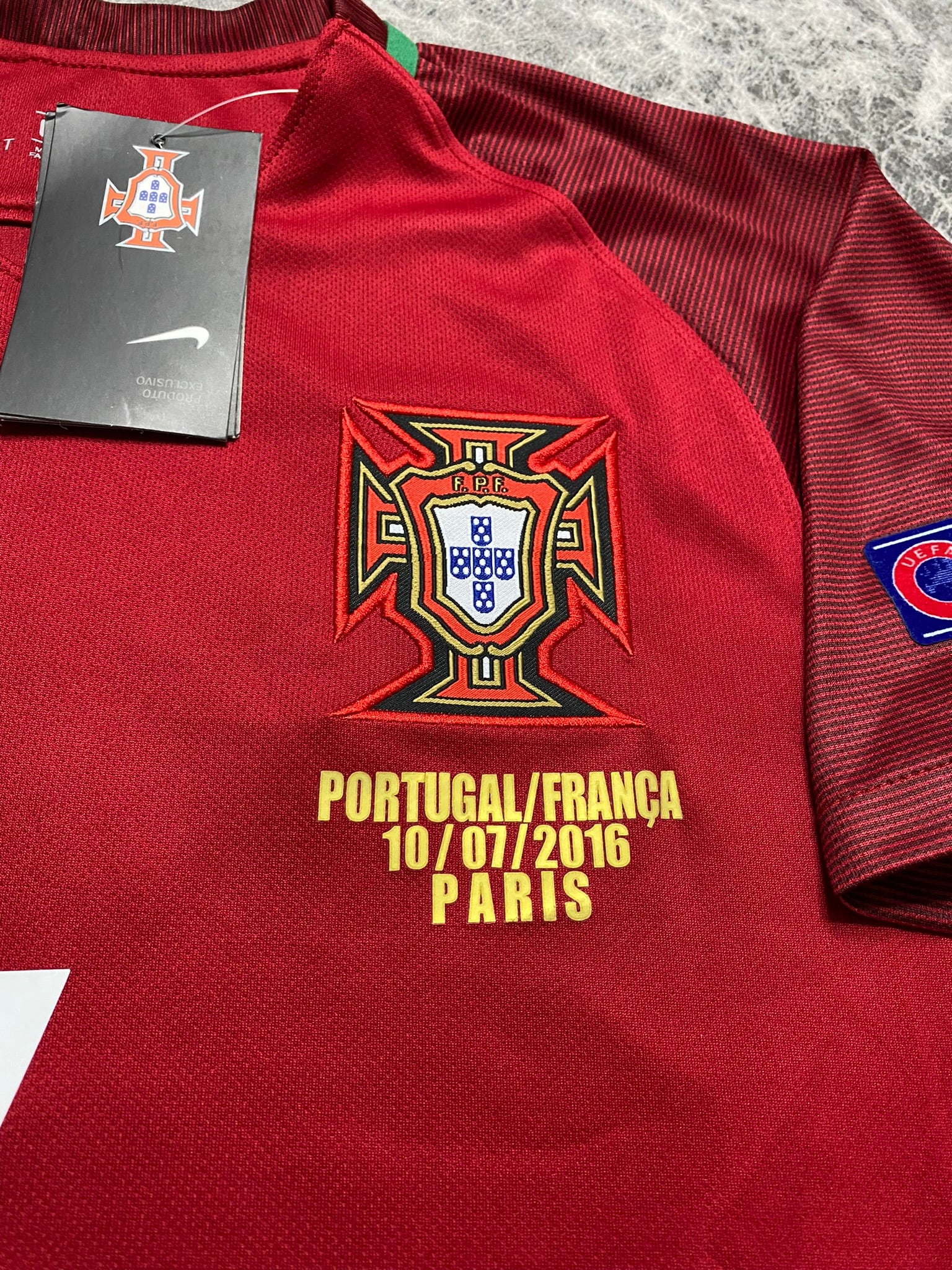 Portugal's home jersey for the 2016 UEFA EURO final. Cristiano Ronaldo.