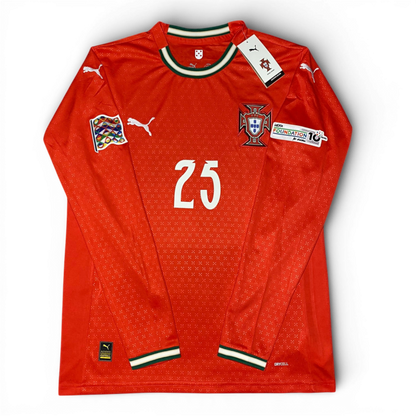 Portugal longsleeve home jersey 2025. Nuno Mendes