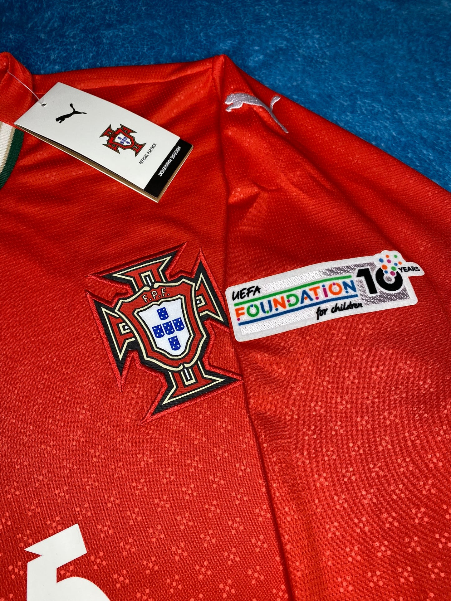 Portugal longsleeve home jersey 2025. Nuno Mendes