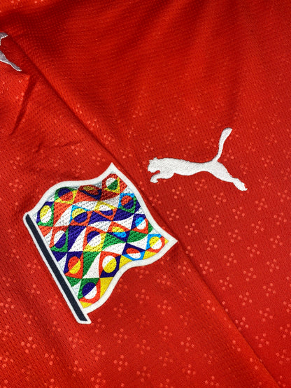 Portugal longsleeve home jersey 2025. Nuno Mendes