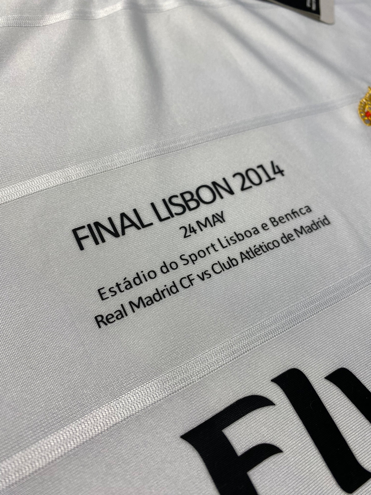 Real Madrid's home jersey for the 2014 Champions League Final. Cristiano Ronaldo