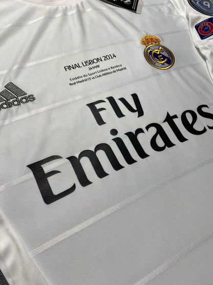 Real Madrid's home jersey for the 2014 Champions League Final. Cristiano Ronaldo