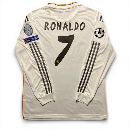 Real Madrid's home jersey for the 2014 Champions League Final. Cristiano Ronaldo