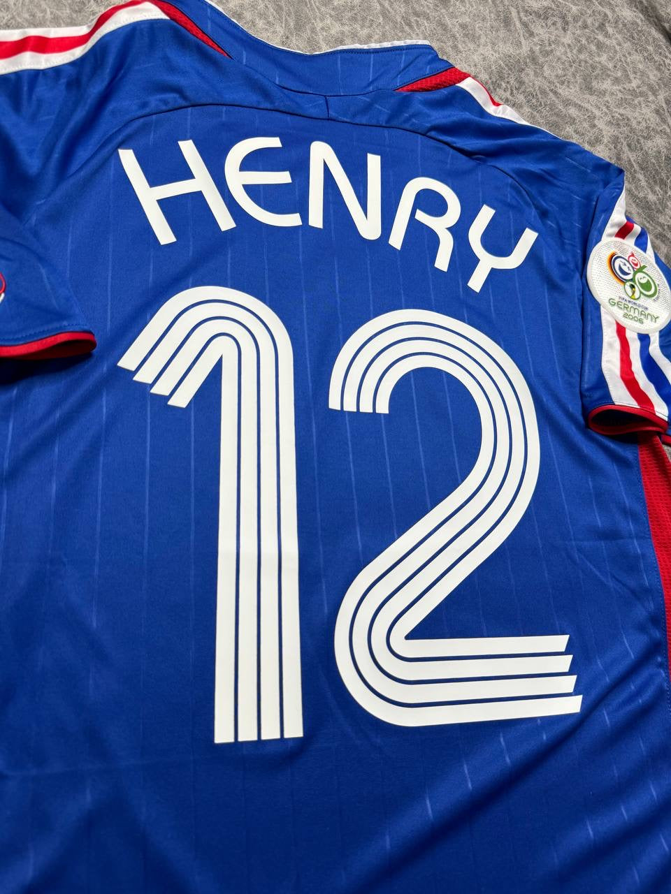 France's home jersey for the 2006 World Cup. Thierry Henry