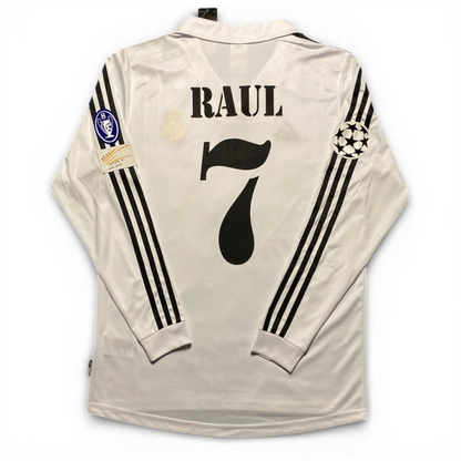Real Madrid longsleeve home jersey. Season 01/02. Raul Gonzalez Blanco