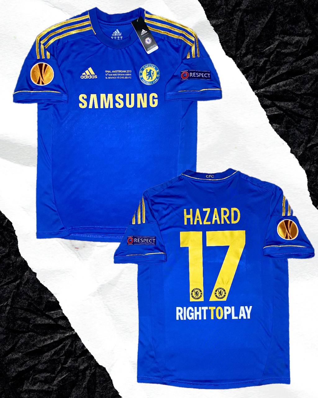 Chelsea Europa League 2013 Final home jersey. Eden Hazard